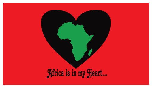 Africa is in my Heart V2 (Rd/Bk/Gr) Small Refrigerator Magnet