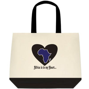 Africa is in my Heart V1 (In/Bk/Wh) Tote Bag