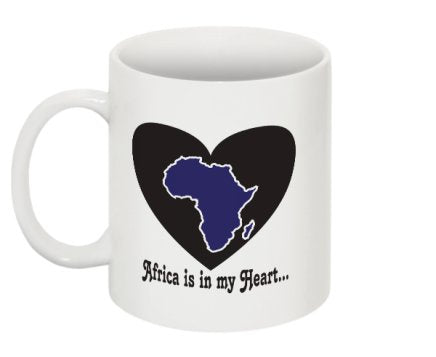 Africa is in my Heart V1 (In/Bk/Wh) Mug