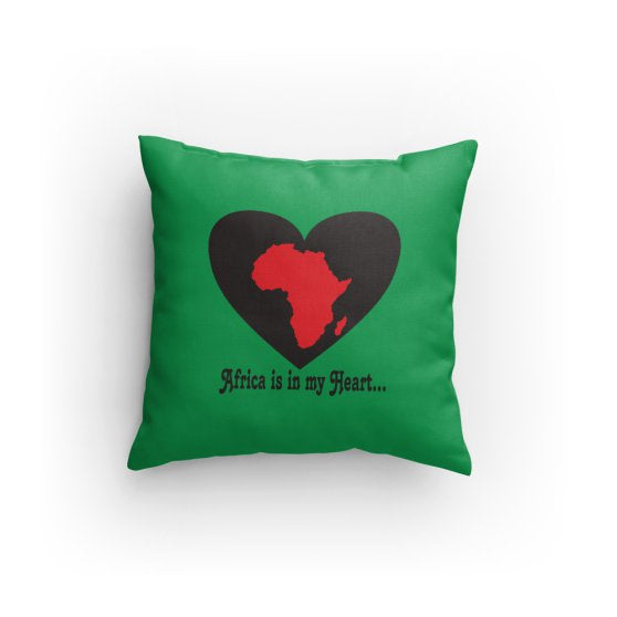 Africa is in My Heart V3 (Gr/Bk/Rd) Pillow