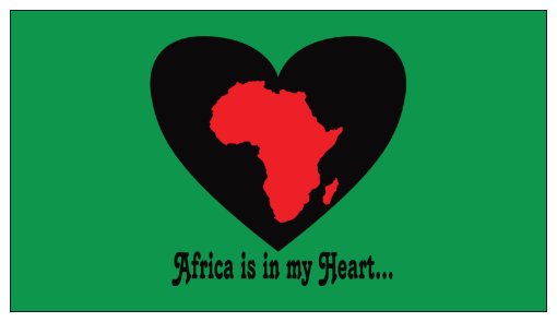 Africa is in my Heart V3 (Gr/Bk/Rd) Small Refrigerator Magnet