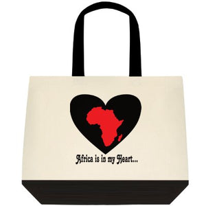 Africa is in my Heart V4 (Wh/Bk/Rd) Tote Bag