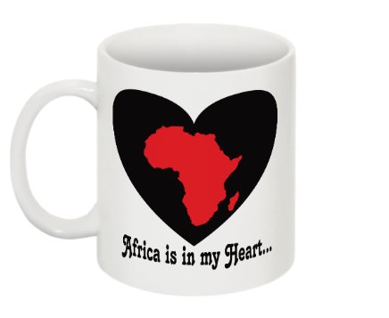 Africa is in my Heart V4 (Wh/Bk/Rd) Mug