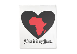 Africa is in my Heart V4 (Wh/Bk/Rd) Fleece Blanket