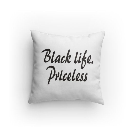 Black Life Priceless V2 (Wh/Bk) Pillow