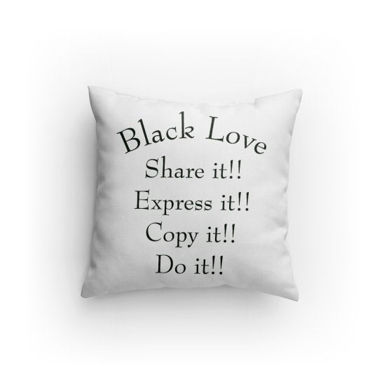 Black Love Share It V2 (Wh/Bk) Pillow