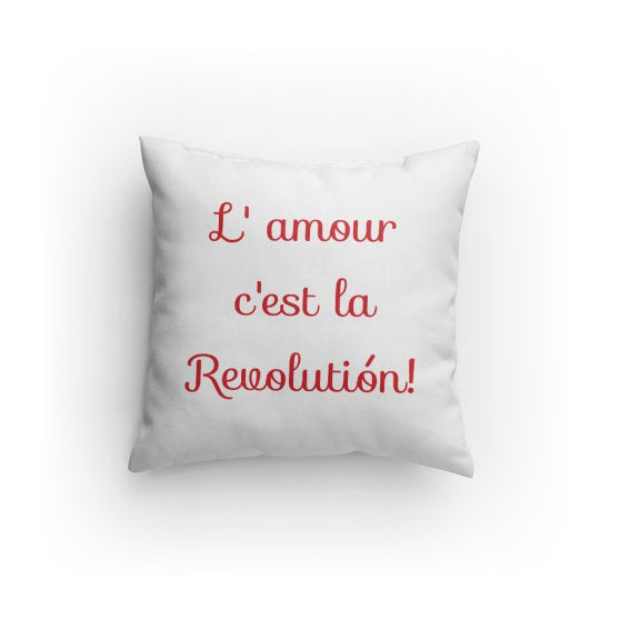 Love is the Revolution Fr V1 (Wh/Rd) Pillow