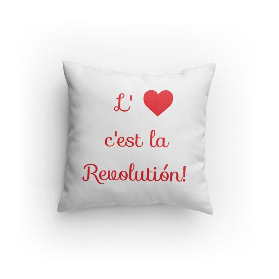 Love is the Revolution Fr V2 (Wh/Rd) Pillow